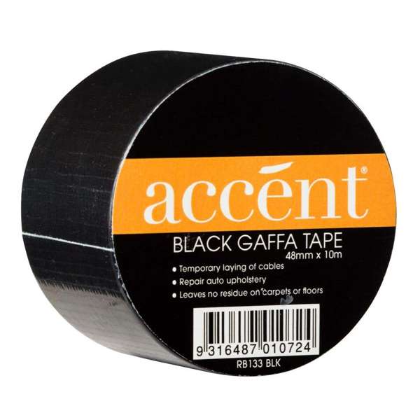 Accent Gaffa Tape Black 48mm x 10m