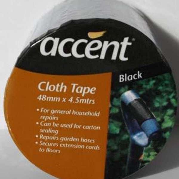 Accent Cloth Tape Black 48mm x 4.5m