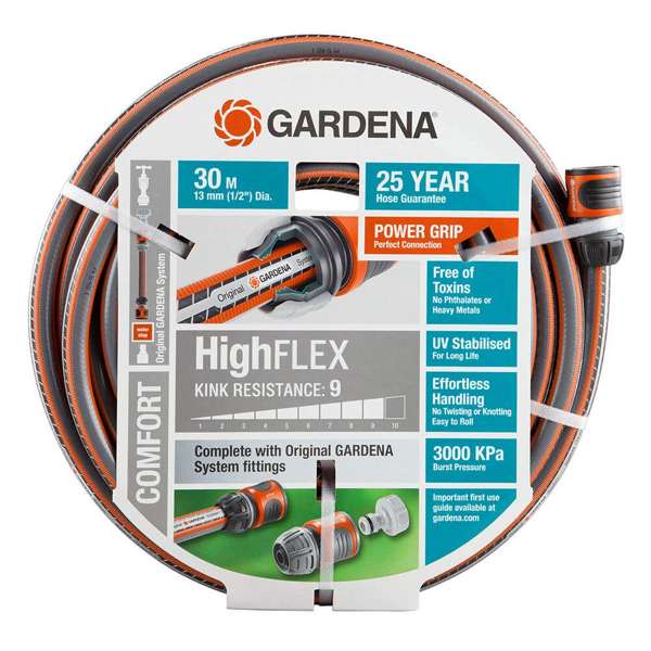 Gardena Comfort HighFLEX Fitted Hose 13mm x 30m