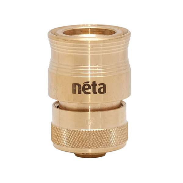 Neta Hose Connector with EZ Stop Brass 12mm