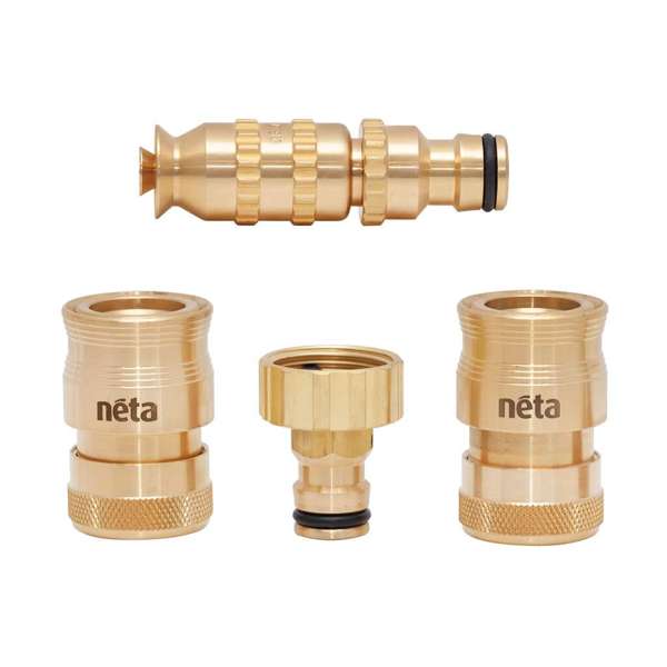 Neta Brass Hose Fitting 4 Set 3/4" 12mm