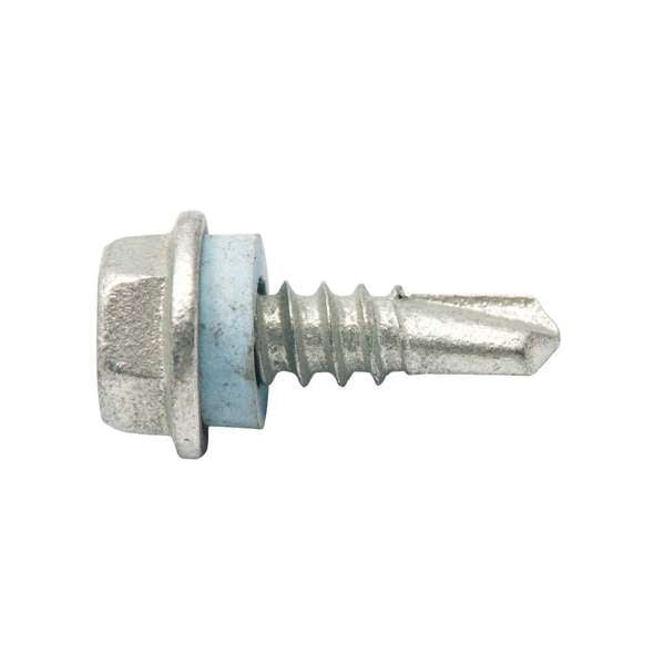 Zenith Metal Screws Hex Head with Seal Galvanised 10G x 16mm - 500 Pack