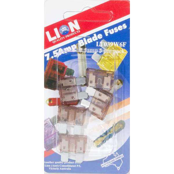 Lion 7.5A Blade Fuse - 5 Pack