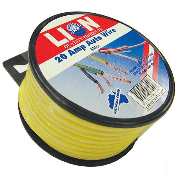 Lion 20 Amp Auto Cable Yellow 5m