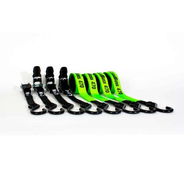 Lion Loadboss Hard Core Ratchet Tie Downs - 4 Piece