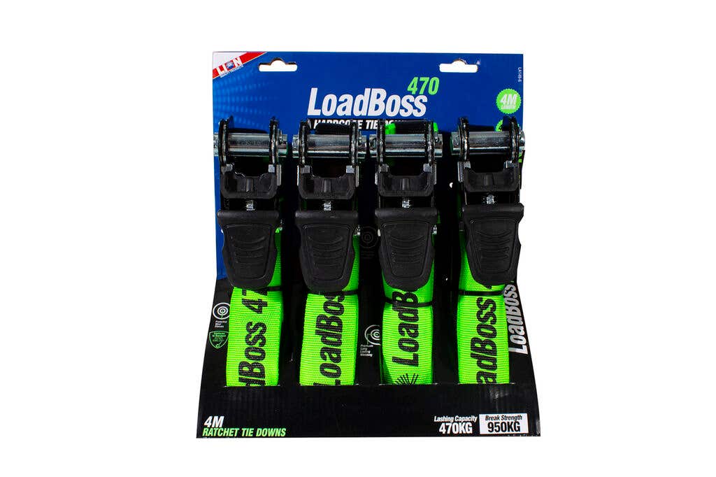Lion Loadboss Hard Core Ratchet Tie Downs - 4 Piece