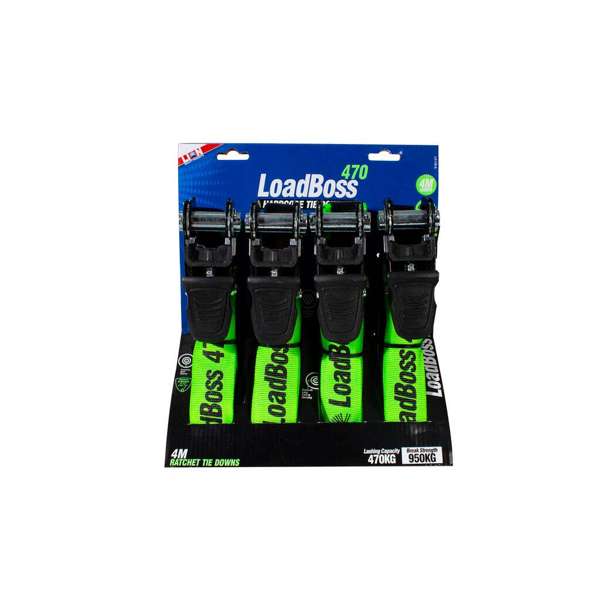 Lion Loadboss Hard Core Ratchet Tie Downs - 4 Piece