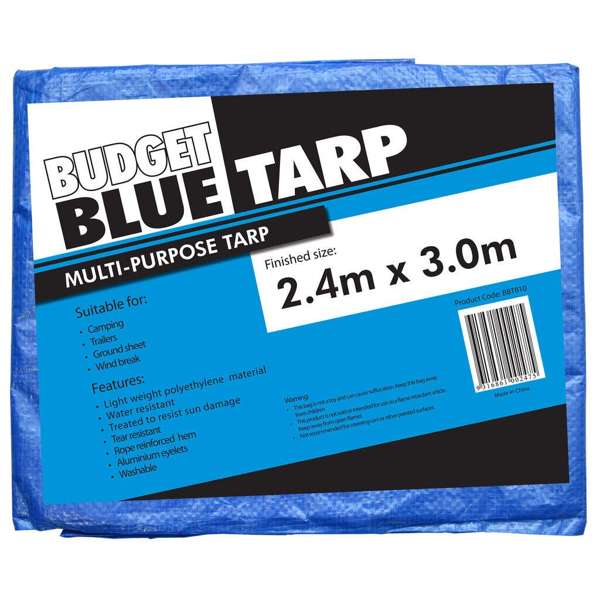 Budget Blue Light Duty Tarp 2.4 x 3m