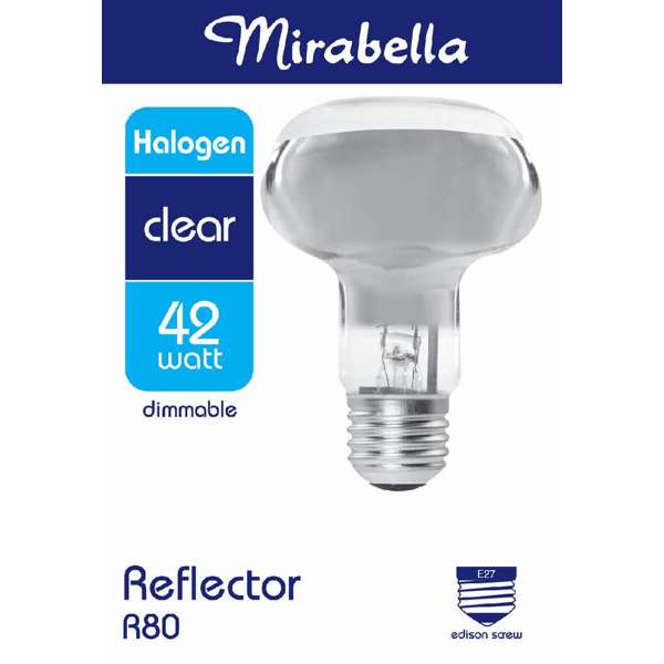 Mirabella Halogen Reflector Globe R80 42W ES Clear