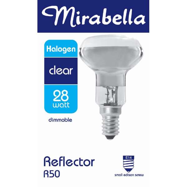 Mirabella Halogen Reflector Globe R50 28W SES Clear