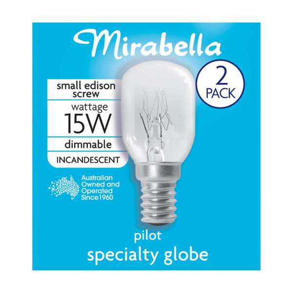 Mirabella Pilot Dimmable Globe 15W SES Clear - 2 Pack