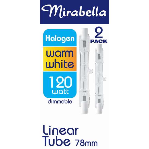 Mirabella Eco Halogen Linear globe 120W Warm White 78mm - 2 Pack