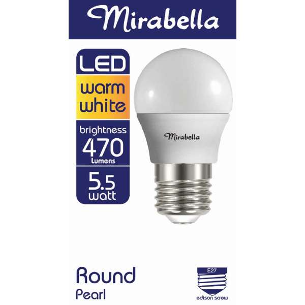 Mirabella LED Fancy Round Globe 5.5W ES Warm White