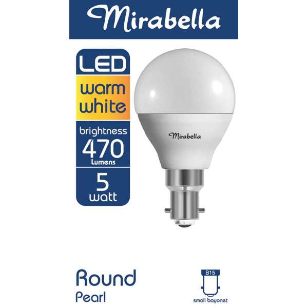 Mirabella LED Fancy Round Globe 5.5W SBC Warm White