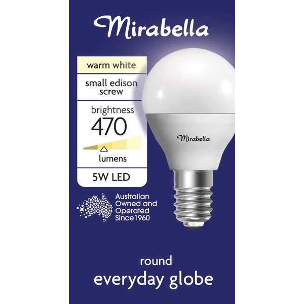 Mirabella LED Fancy Round Globe 5.5W SES Warm White