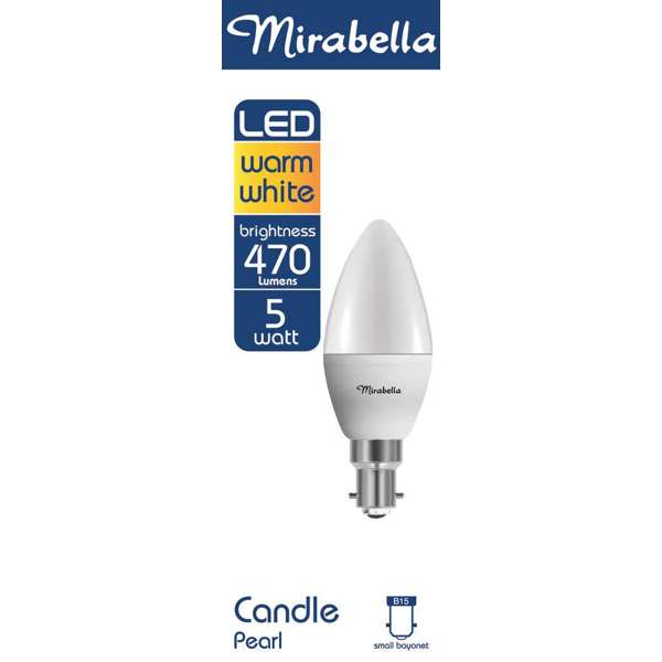 Mirabella LED Candle Globe 5.5W SBC Warm White