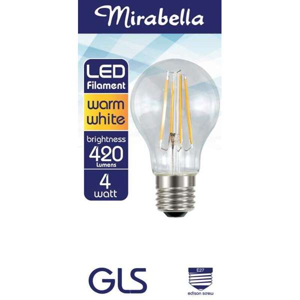 Mirabella LED Filament GLS Globe 4W ES Warm White