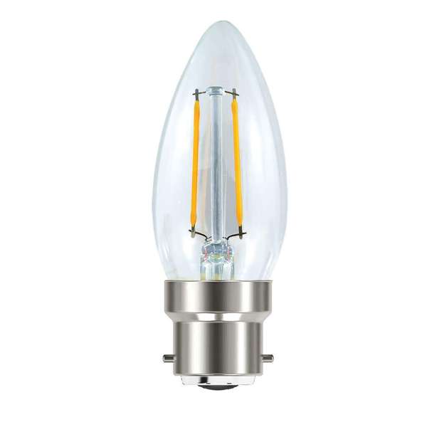 Mirabella LED Globe Filament Candle 2W BC Warm White