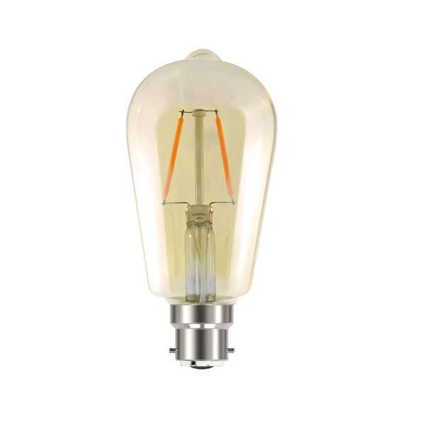 Mirabella LED Tubular Filament Globe ST58 2W BC Amber