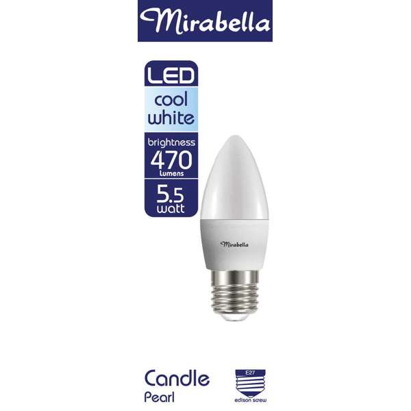 Mirabella LED Candle Globe 5.5W ES Cool White