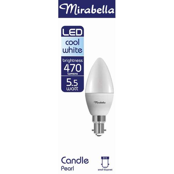 Mirabella LED Candle Globe 5.5W SBC Cool White