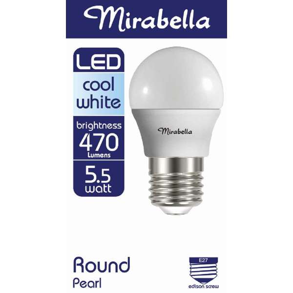 Mirabella LED Fancy Round Globe 5.5W ES Cool White