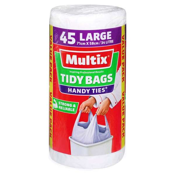 Multix Handy Ties Tidy Bags Large - 45 Pack