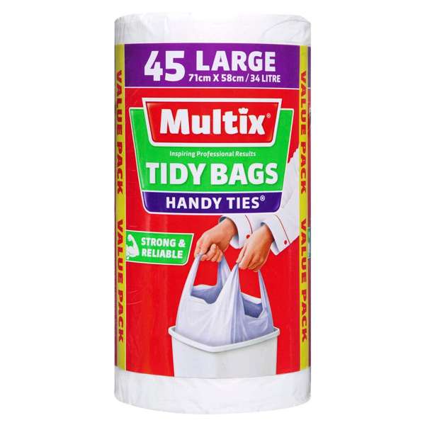 Multix Handy Ties Tidy Bags Large - 45 Pack