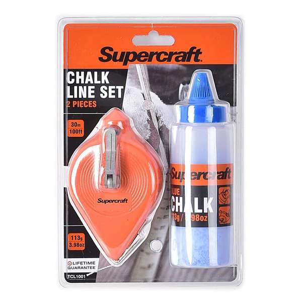 Supercraft Chalk Line Reel Set 30m - 2 Piece