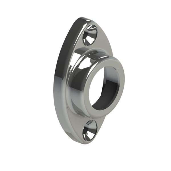 Emro Oval Support Ends Chrome - Pair