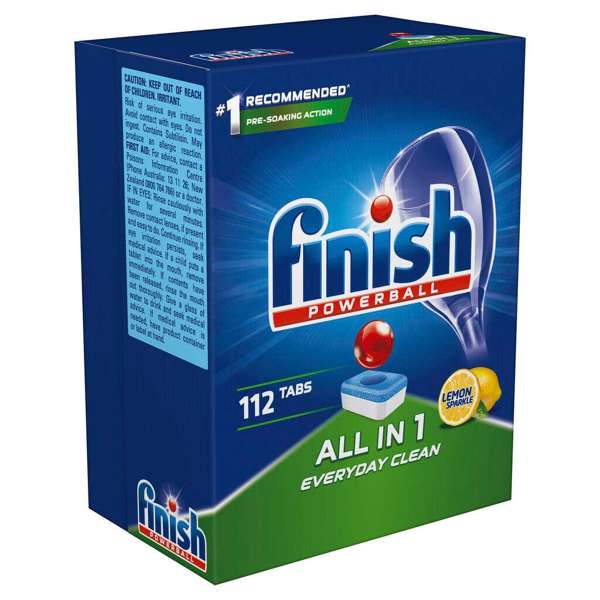 Finish Powerball All-In-One Lemon Sparkle 112 Tablets