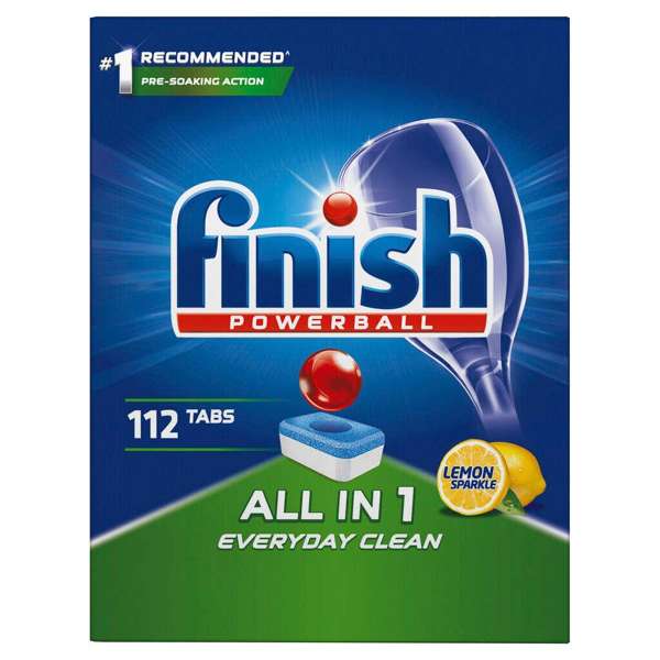 Finish Powerball All-In-One Lemon Sparkle 112 Tablets