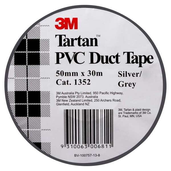 3M Tartan PVC Duct Tape Silver 50mm x 30m