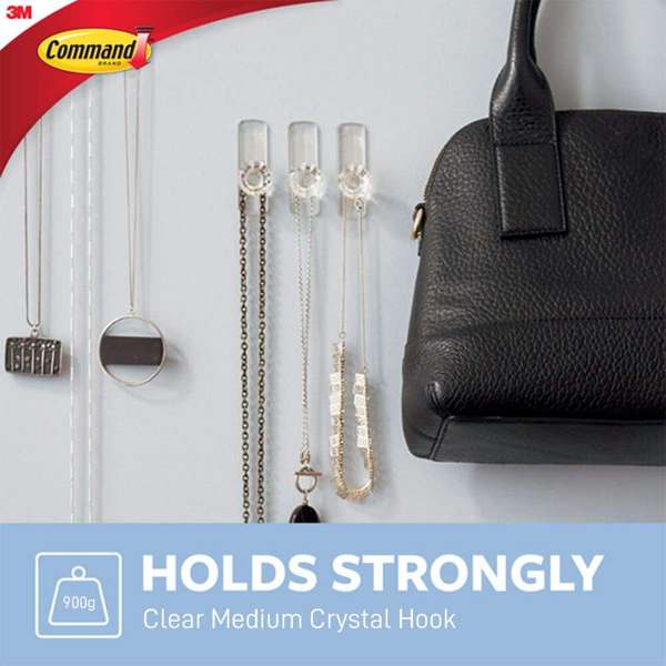 Command Crystal Knob Hook - 2 Pack