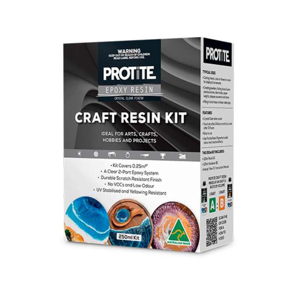 Protite Craft Resin Kit Crystal Clear Finish 250ml