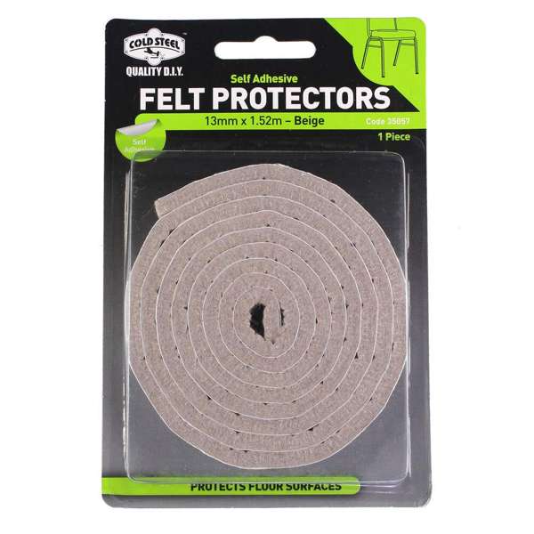 Cold Steel Felt Protectors Strip Beige 13mm x 1.52m