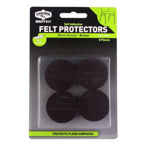 Cold Steel Felt Protectors Round Brown 38mm - 8 Pack