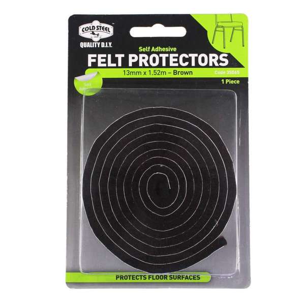 Cold Steel Felt Protectors Strip Brown 13mm x 1.52m