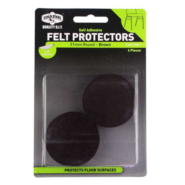 Cold Steel Felt Protectors Round Brown 51mm - 6 Pack