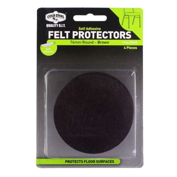 Cold Steel Felt Protectors Round Brown 76mm - 4 Pack