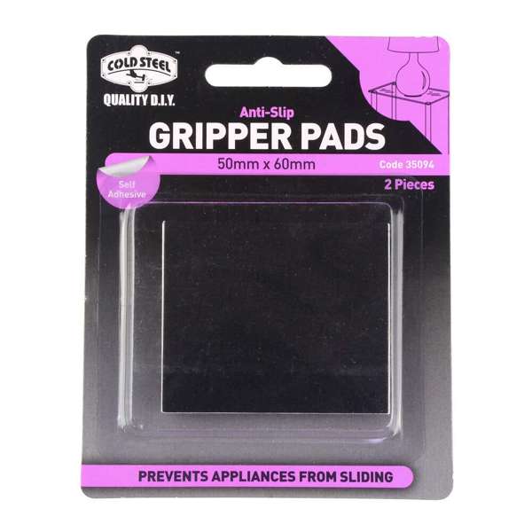 Cold Steel Gripper Pads Anti Slip Rubber Black 50 x 60mm - 2 Pack