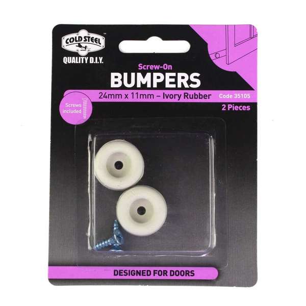 Cold Steel Rubber Screw On Bumpers Ivory 24x11mm - 2 Pack