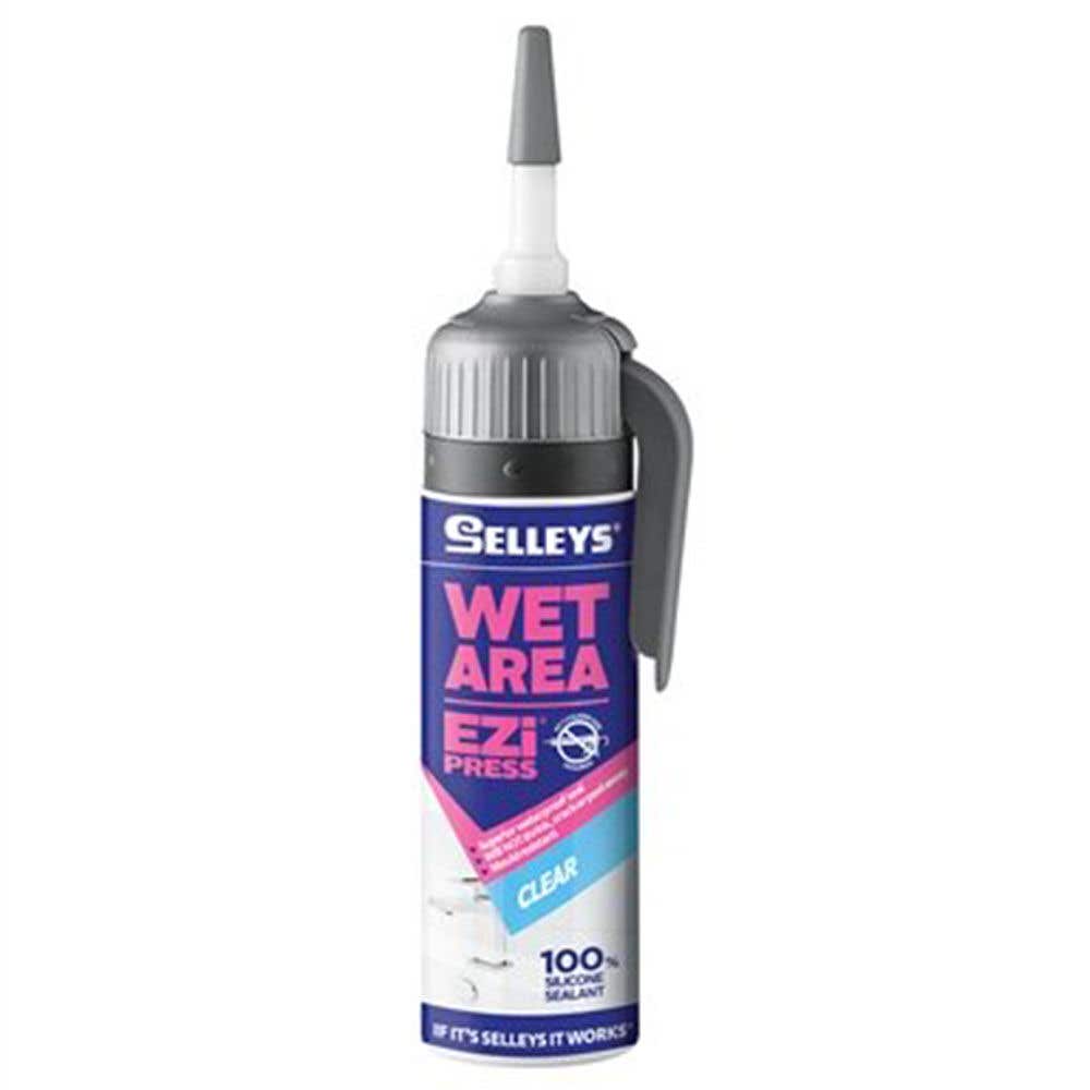 Silicone Wet Area Ezi Press Clear 100G Selleys