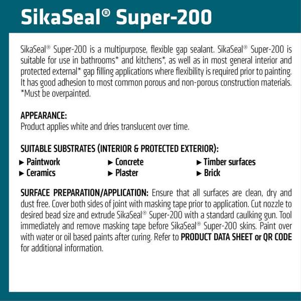 Sika Sealant Sikaseal Super 200 Trans 300ml