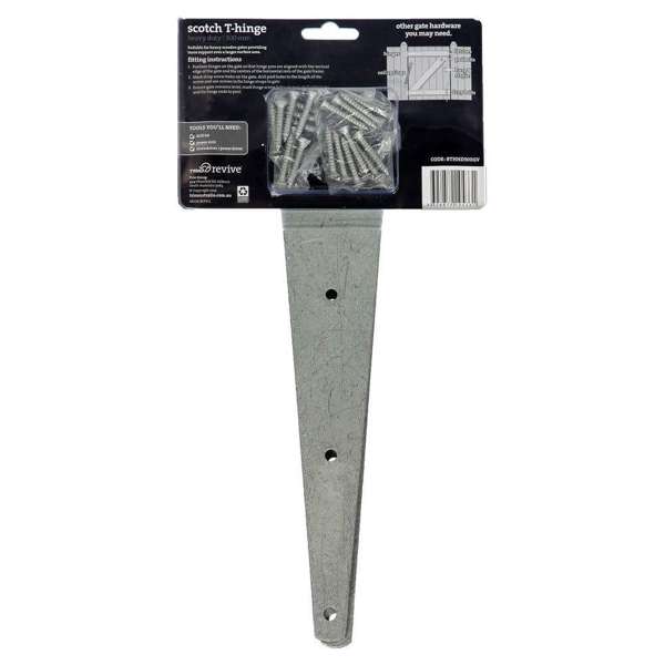 Trio Revive Scotch T-Hinge Galvanised 300mm - 2 Pack