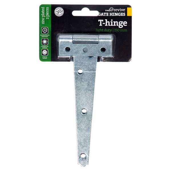 Trio Light Duty T-Hinge Zinc Plated 150mm - 2 Pack