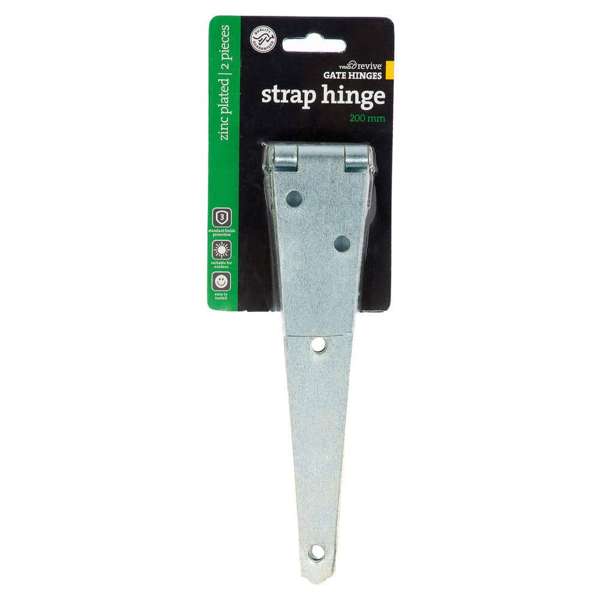 Trio Strap Hinge Zinc Plated 200mm - 2 Pack