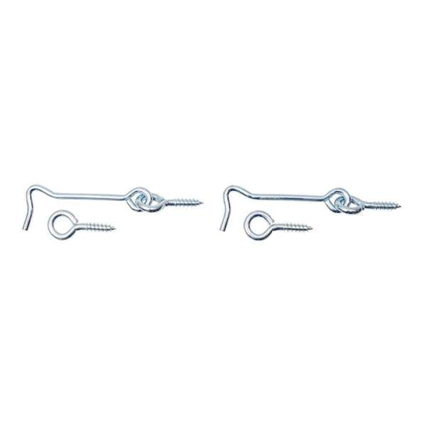 Trio Hook & Eye Zinc Plated 75mm - 2 Pack