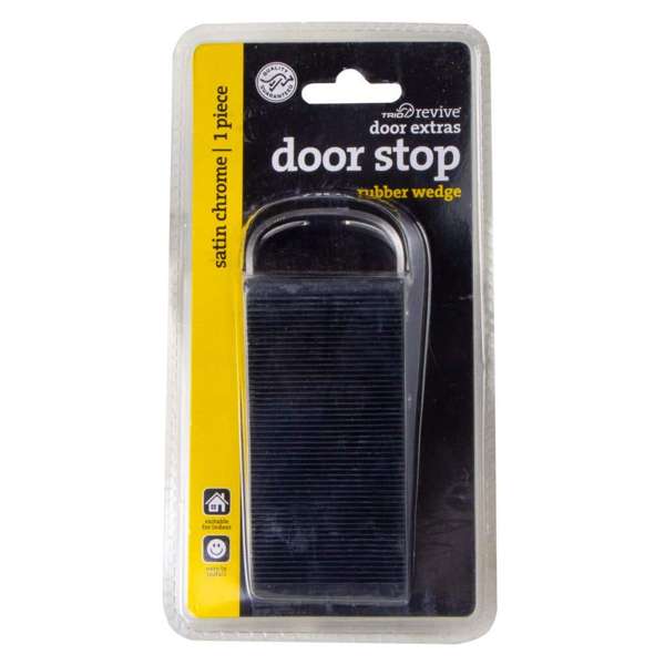 Trio Rubber Wedge Doorstop Black 125mm