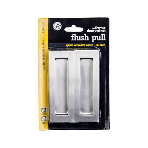 Trio Flush Pull Rectangular Satin Stainless Steel 120 x 40mm